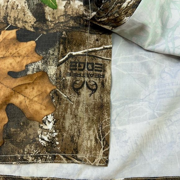 Realtree Edge Mens Hunting Shirt Brown Camouflage Pockets Short Sleeve XXL New - Picture 4 of 12